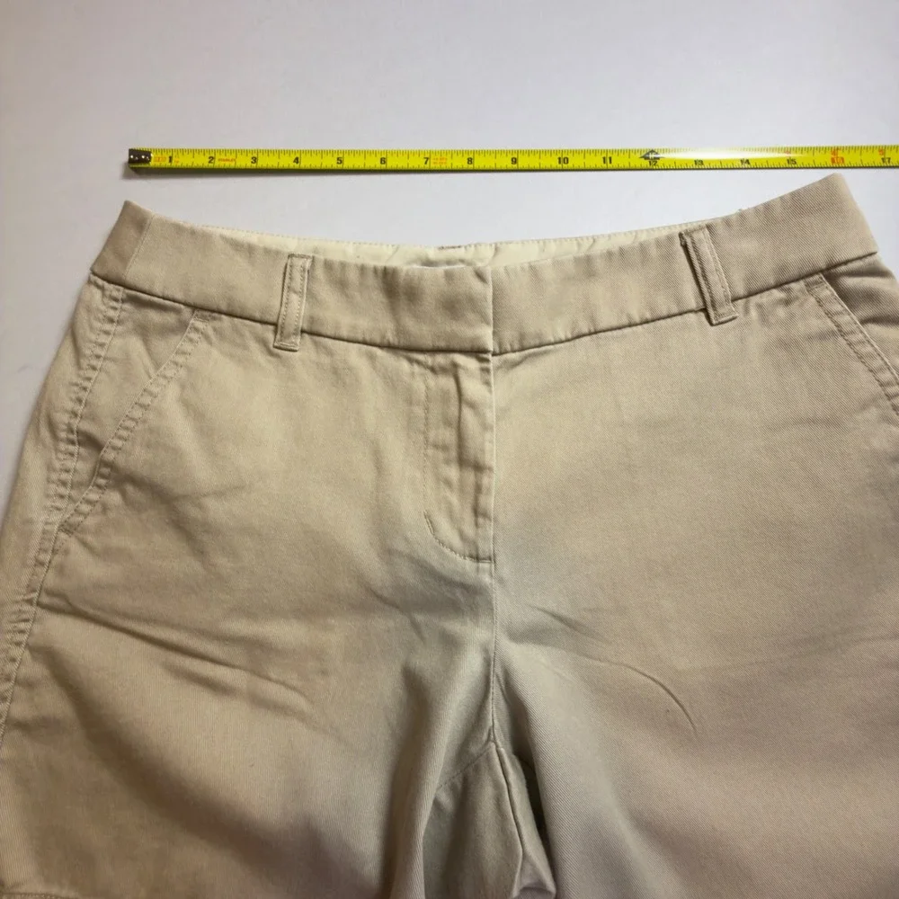 J.Crew Womens Chino Shorts Khaki Tan Cotton Twill Size 6….7 Inch Inseam Vacation